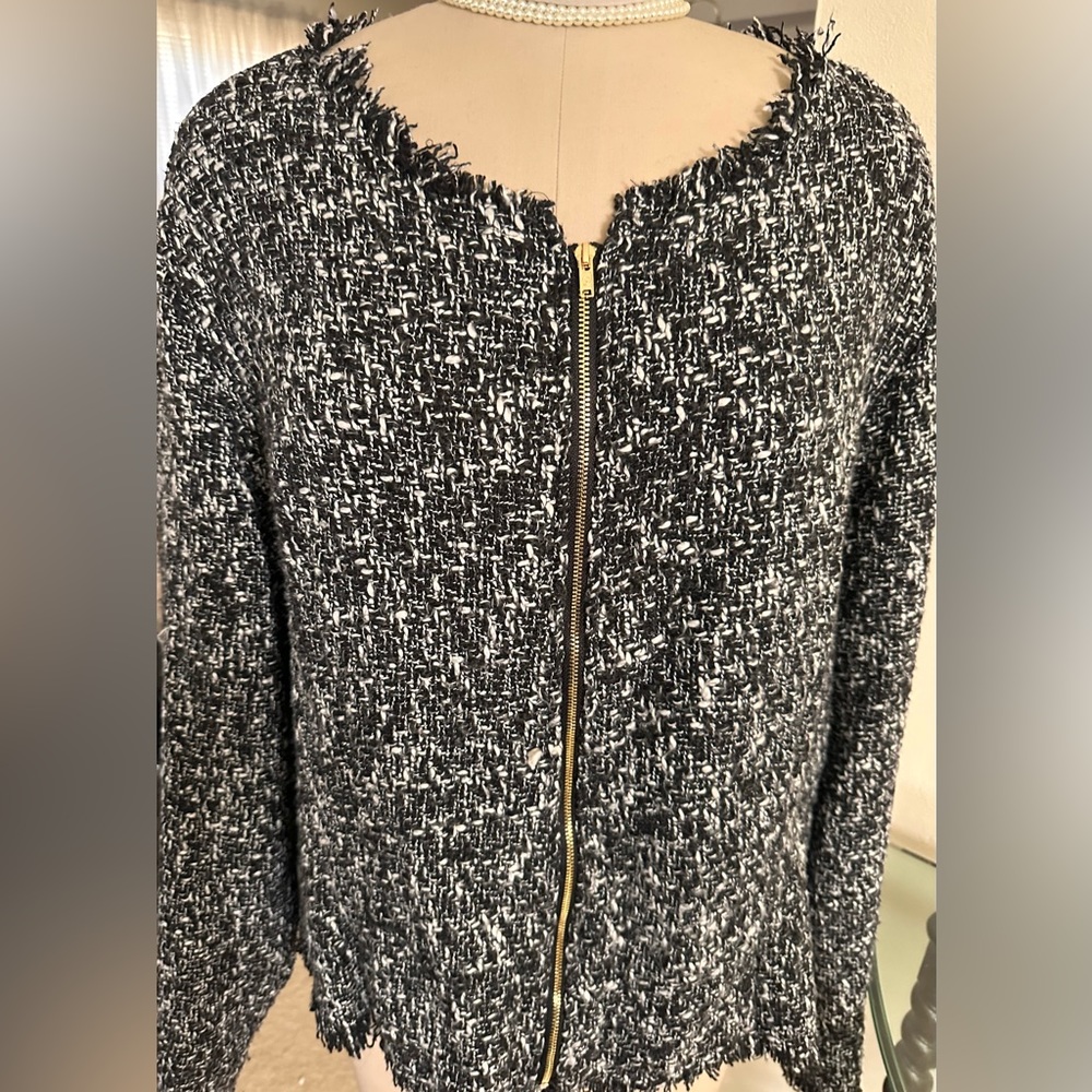 Tweed Unlined Shein Curve Jacket